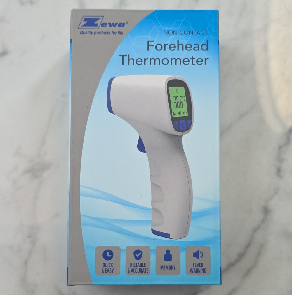 Zewa Non-Contact Forehead Thermometer Infrared LCD Fever Warning Memory 11110
